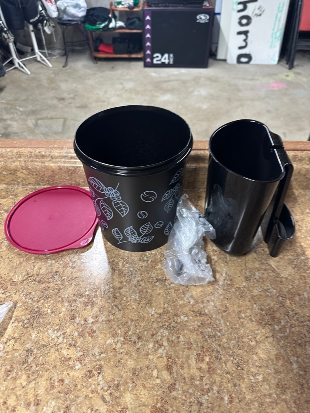 Tupperware Black Coffee storage container